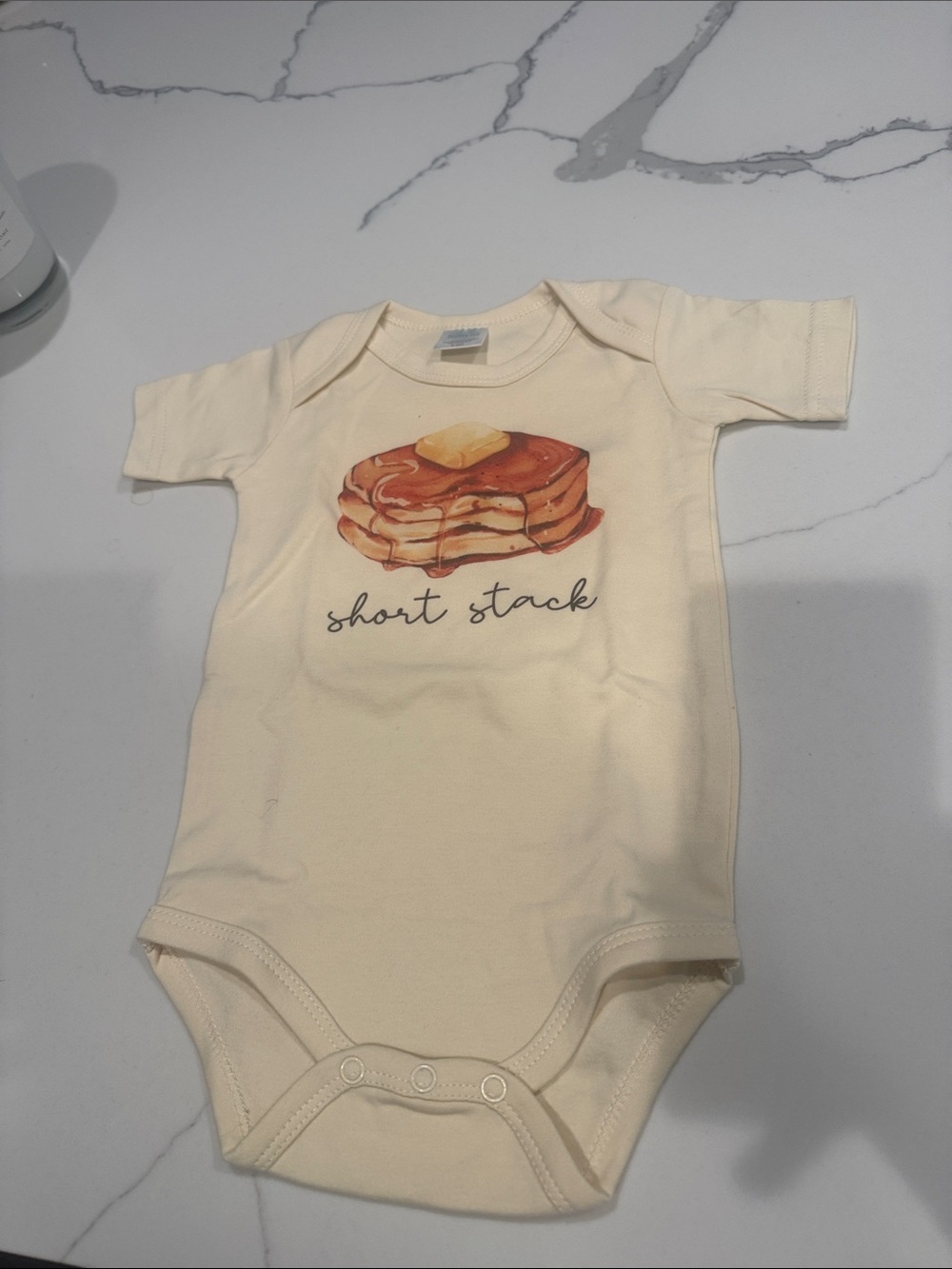 Short Stack Pancake Cream Baby One-Piece Bodysuit